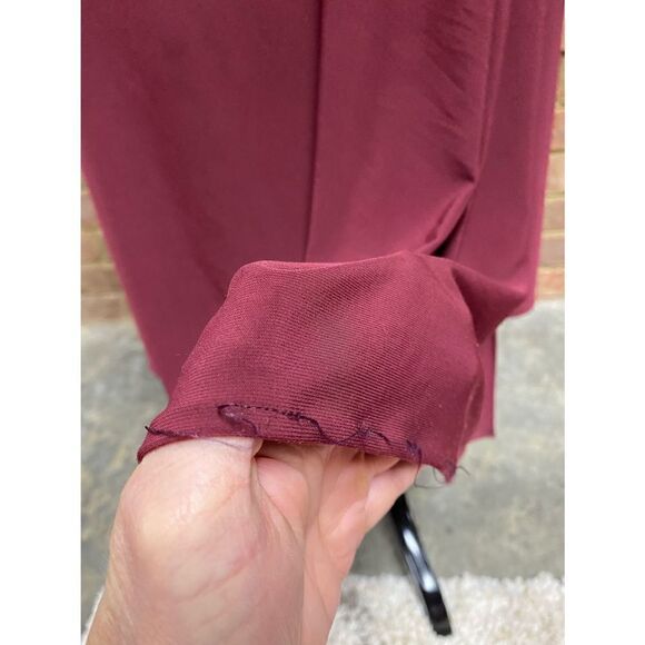 DB Studio Burgundy Spaghetti Strap Jersey Knit Maxi Evening Dress Size 4 - Picture 9 of 9